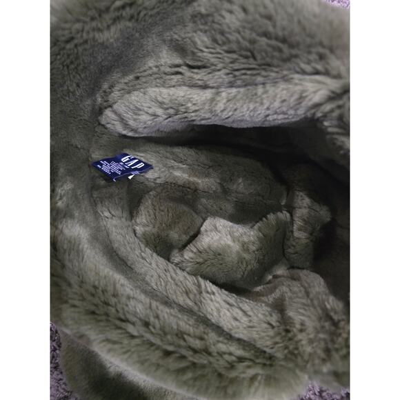 Vintage Gap Distressed Sherpa Fleece Lined Suede Leather Trapper Hat Green S/M - Picture 6 of 8